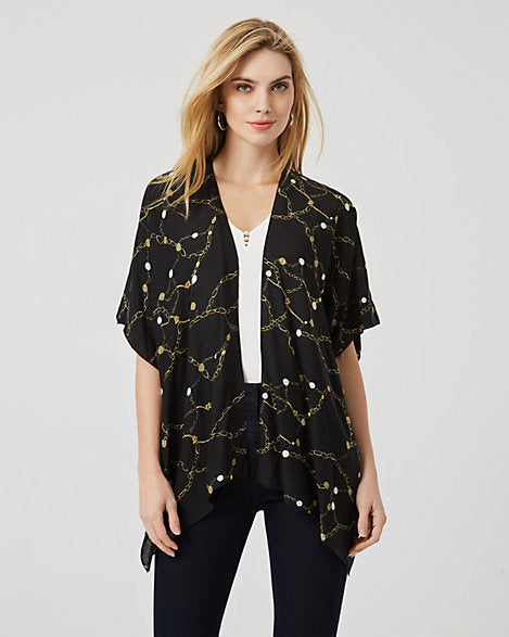 Scarf Print Viscose Kimono