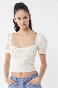 Cassia Puff Sleeve Cropped Top